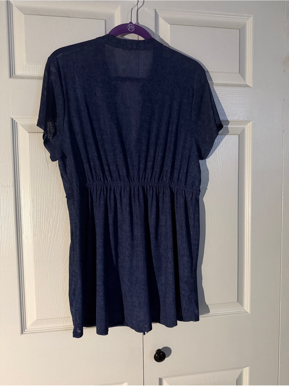 Relaxed Navy Peplum Tunic Top